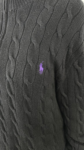 Ralph Lauren - Pull Maille Torsadé Half-zip (L)